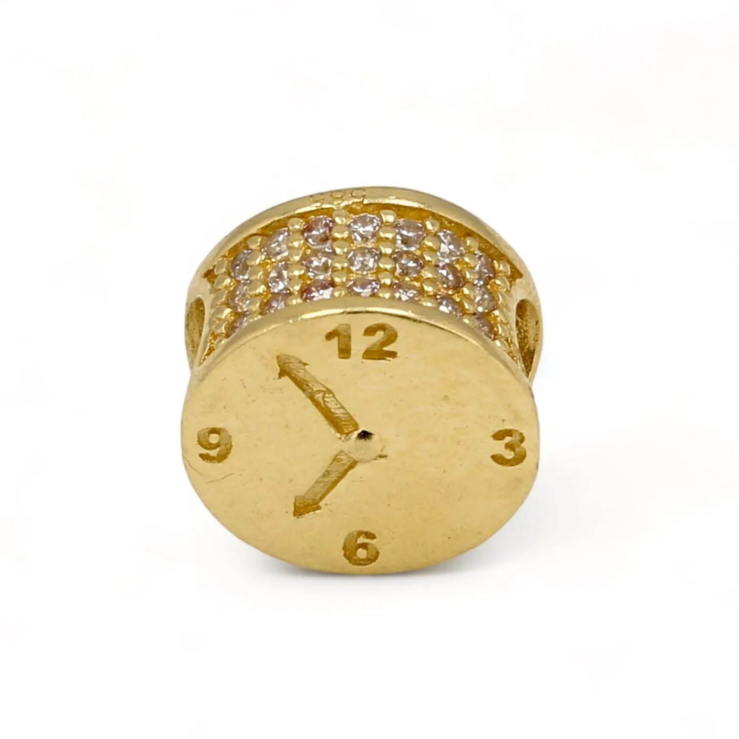 10k yellow gold clock charm-72839