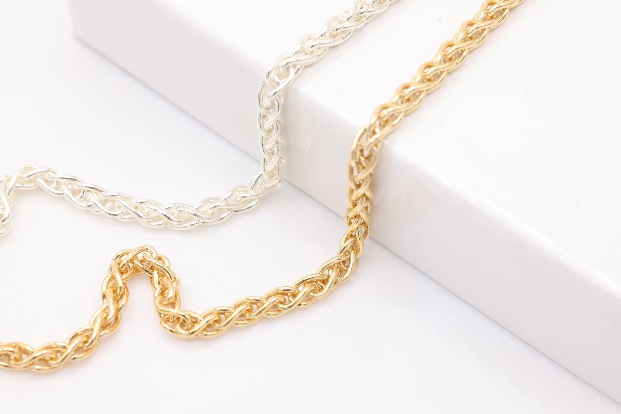 14K Gold-Filled 2.5mm Wheat Chain, Wholesale Jewelry Making Wheat Chain