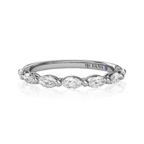 14K WHITE GOLD MARQUISE DIAMOND BAND - 0.73CTW