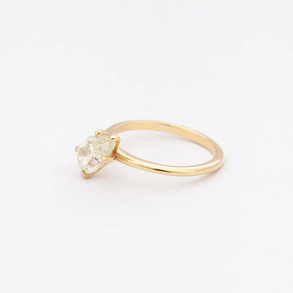 1.62 ct Tilted Champagne Pear Vault Five-Prong Solitaire