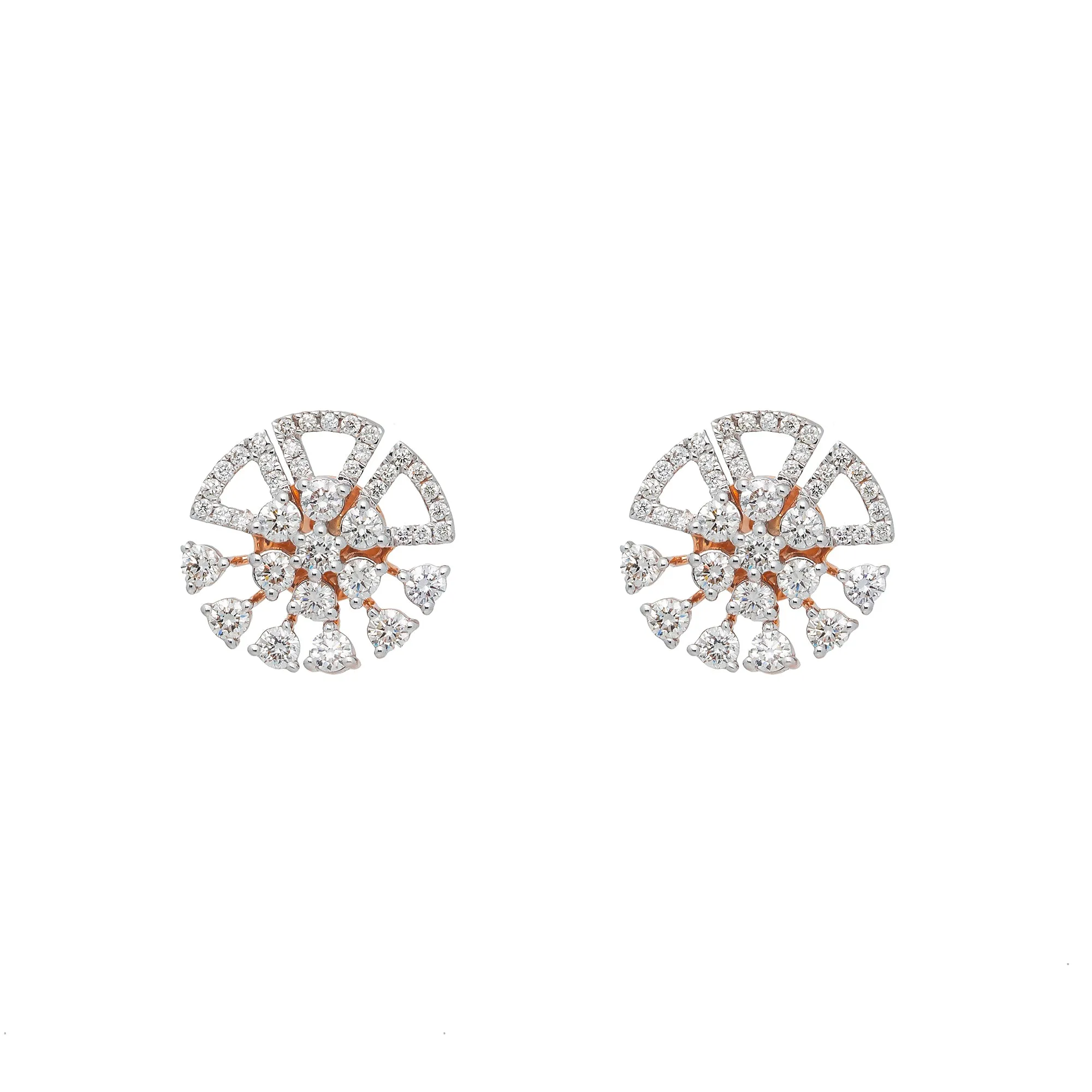 18K Rose Gold & 1.01ct Diamond Stud Earrings (4.3gm)