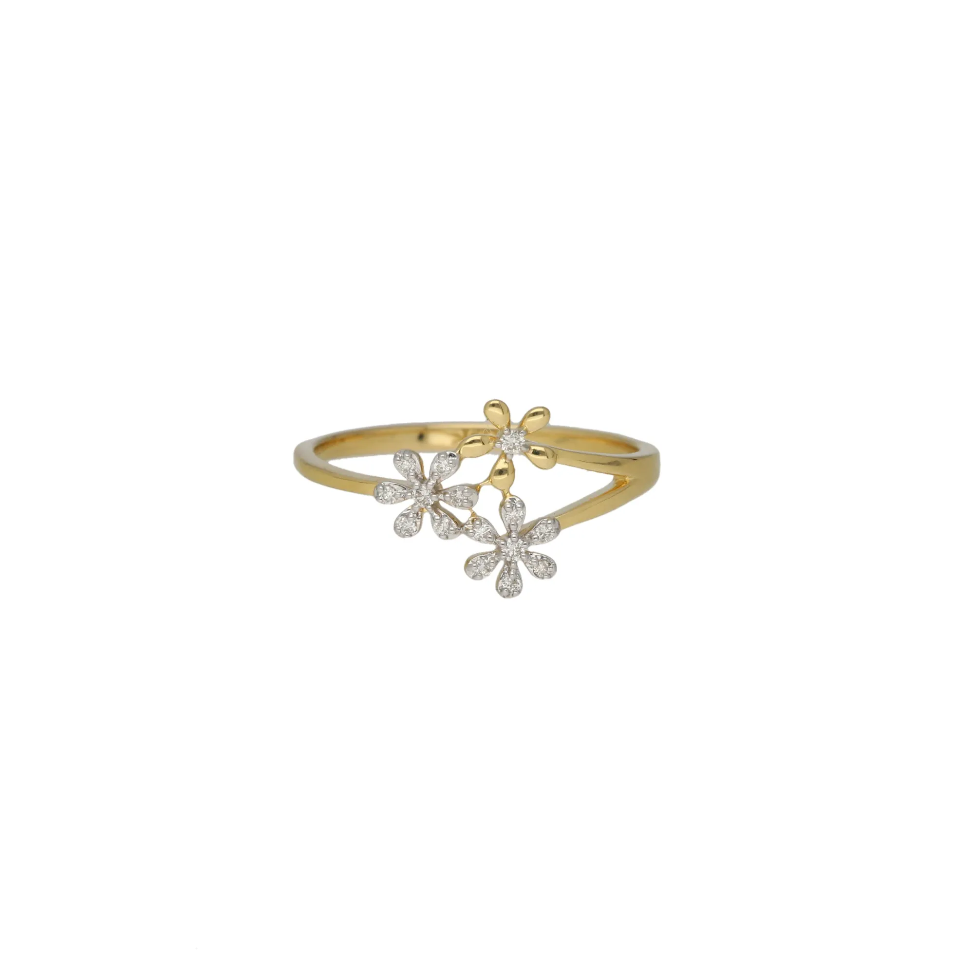 18K Yellow Gold & 0.16 Carat Diamond Ring (1.8gm)