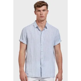 Academy Brand Men's Rory Short Sleeve Linen Shirt - Atlantic Blue