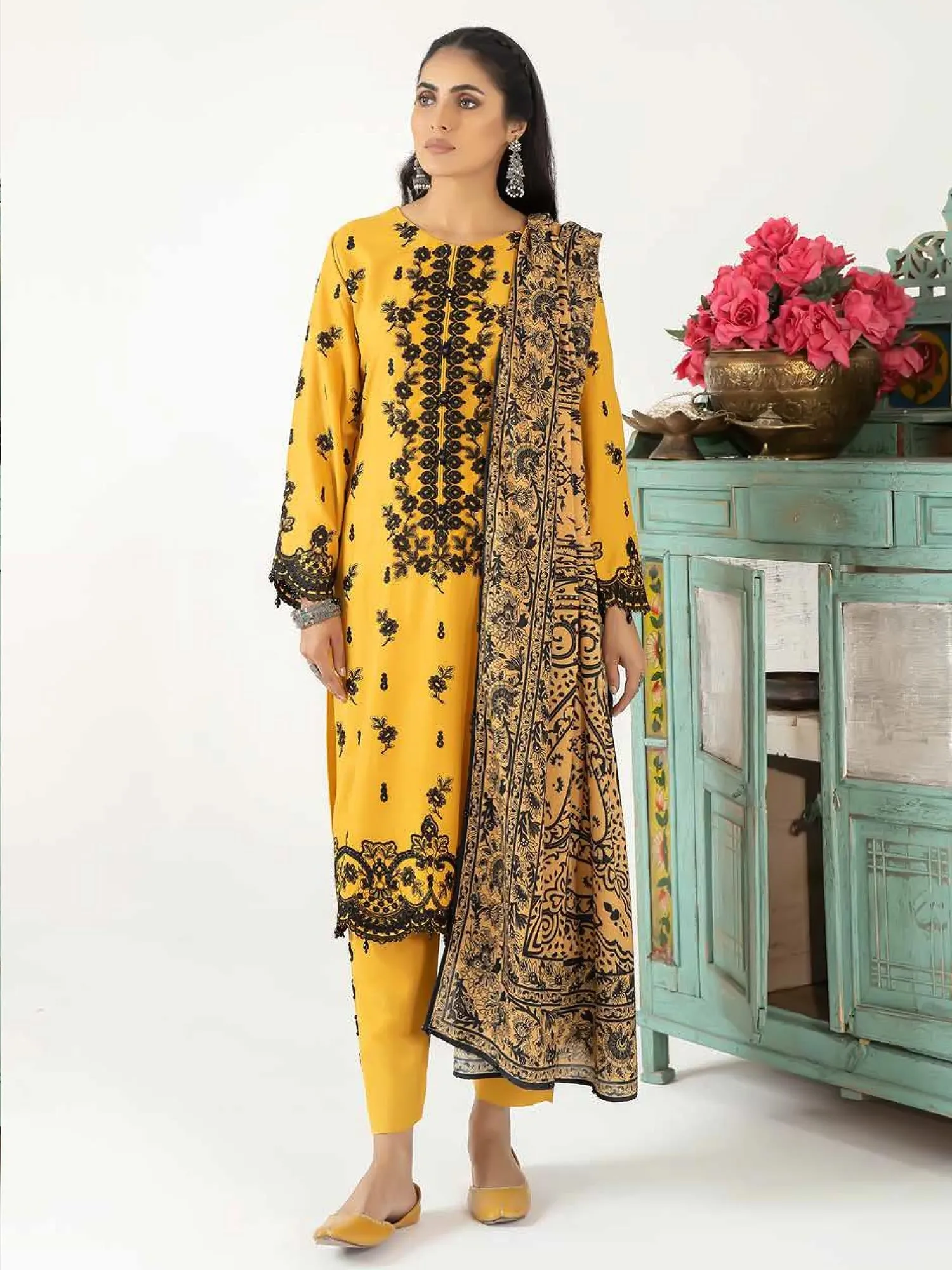 Ally's "Mummy & Me" Mustard Dhanak Suit (DNK-27)