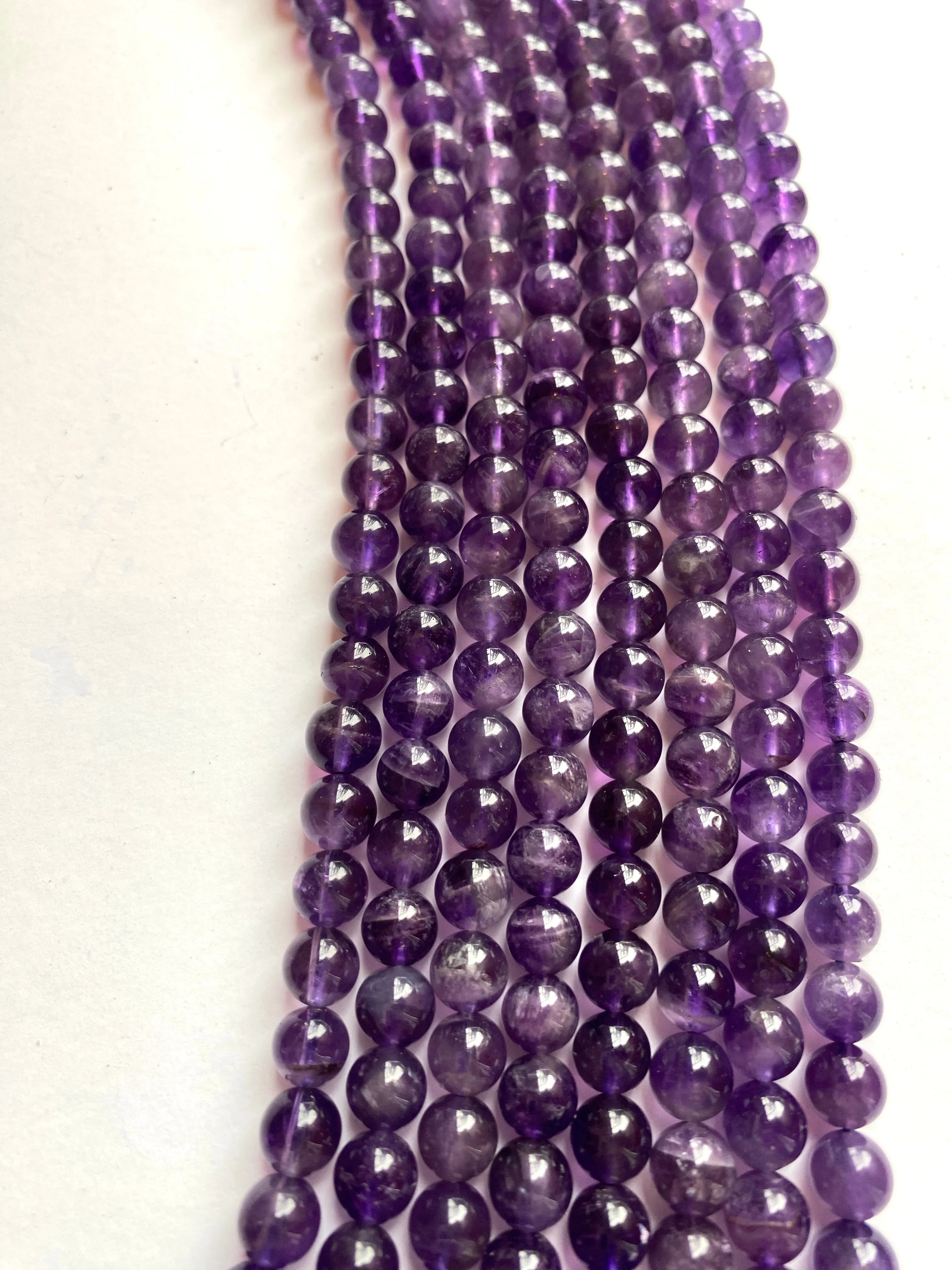 Amethyst Smooth Round Beads (A Grade)