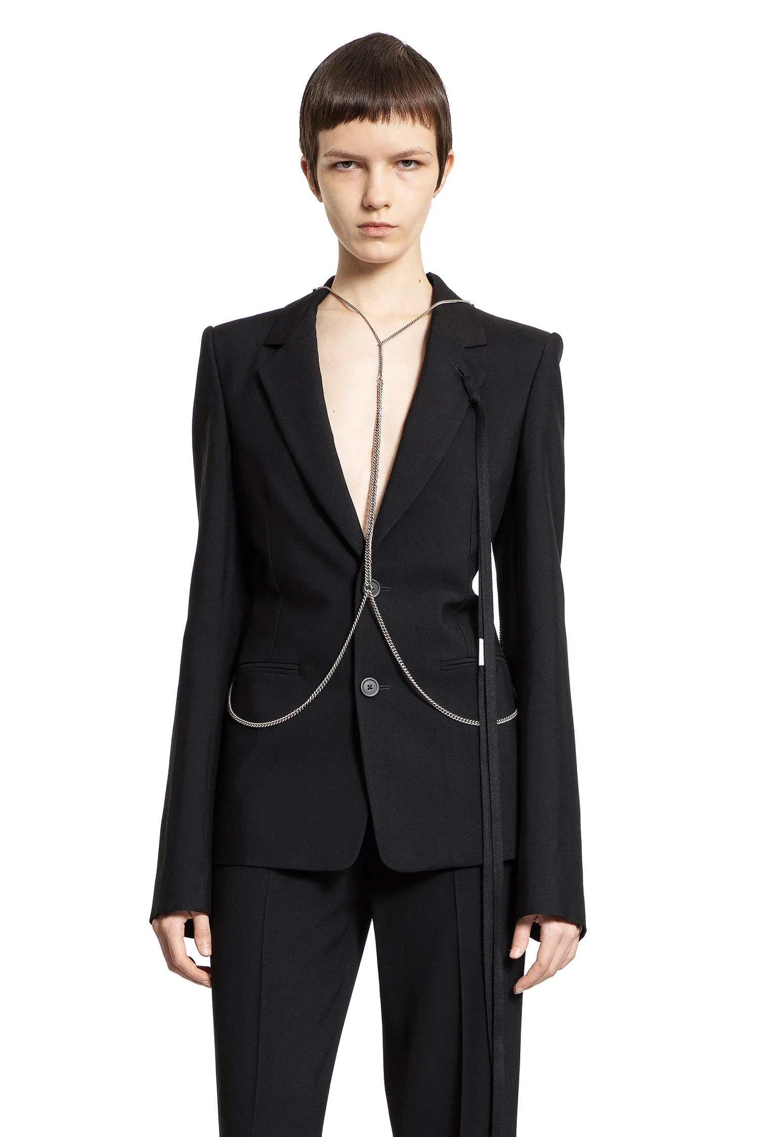 ANN DEMEULEMEESTER WOMAN BLACK BLAZERS