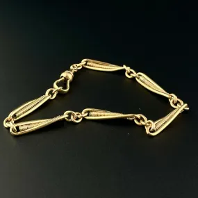 Antique Edwardian Trombone Fancy Link Watch Chain Bracelet