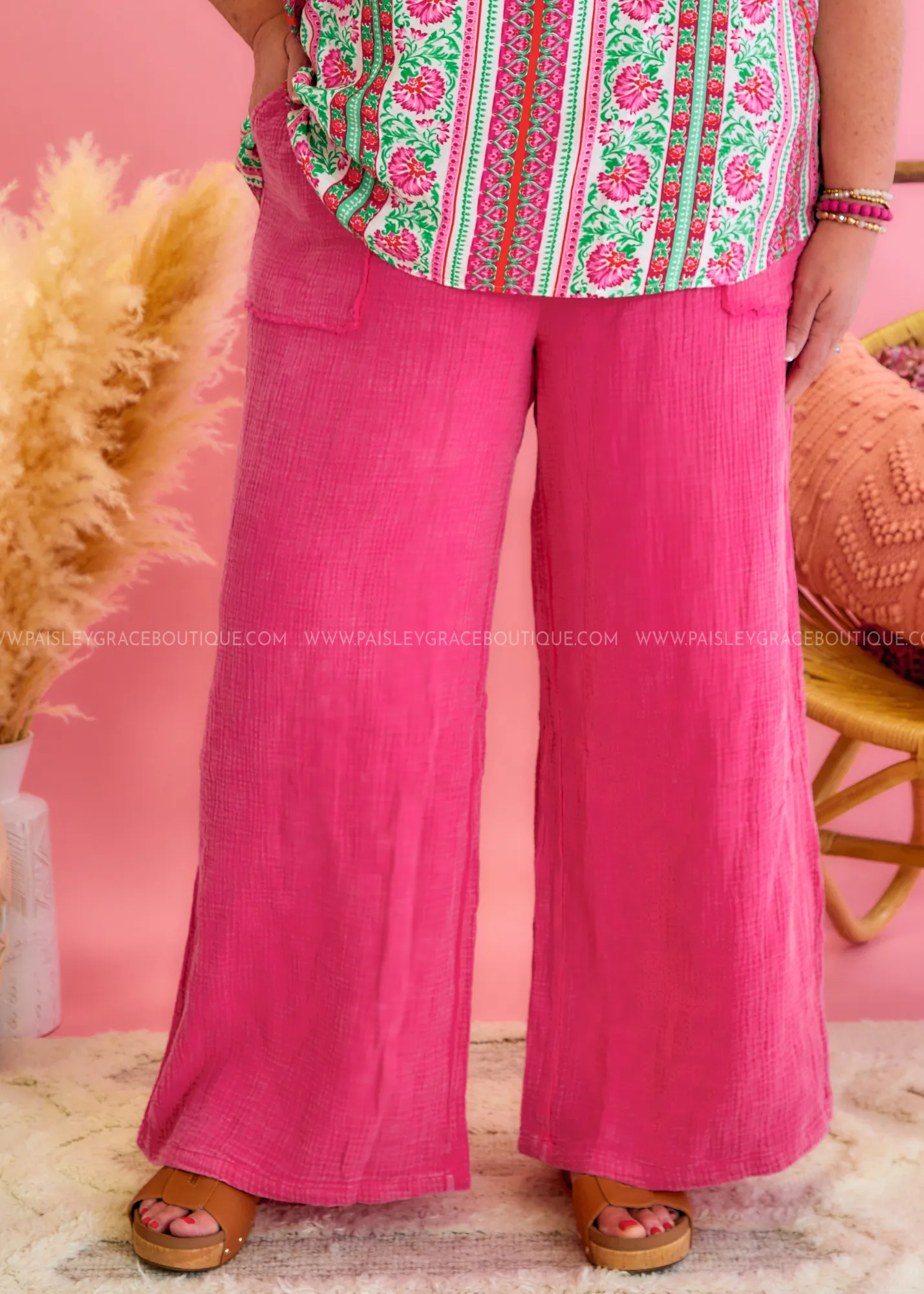 Ariella Pants - Magenta/Fuchsia