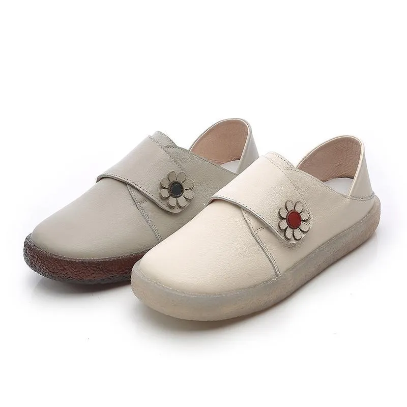 Babakud Retro Soft Bottom Flat Leather Casual Shoes 34-43