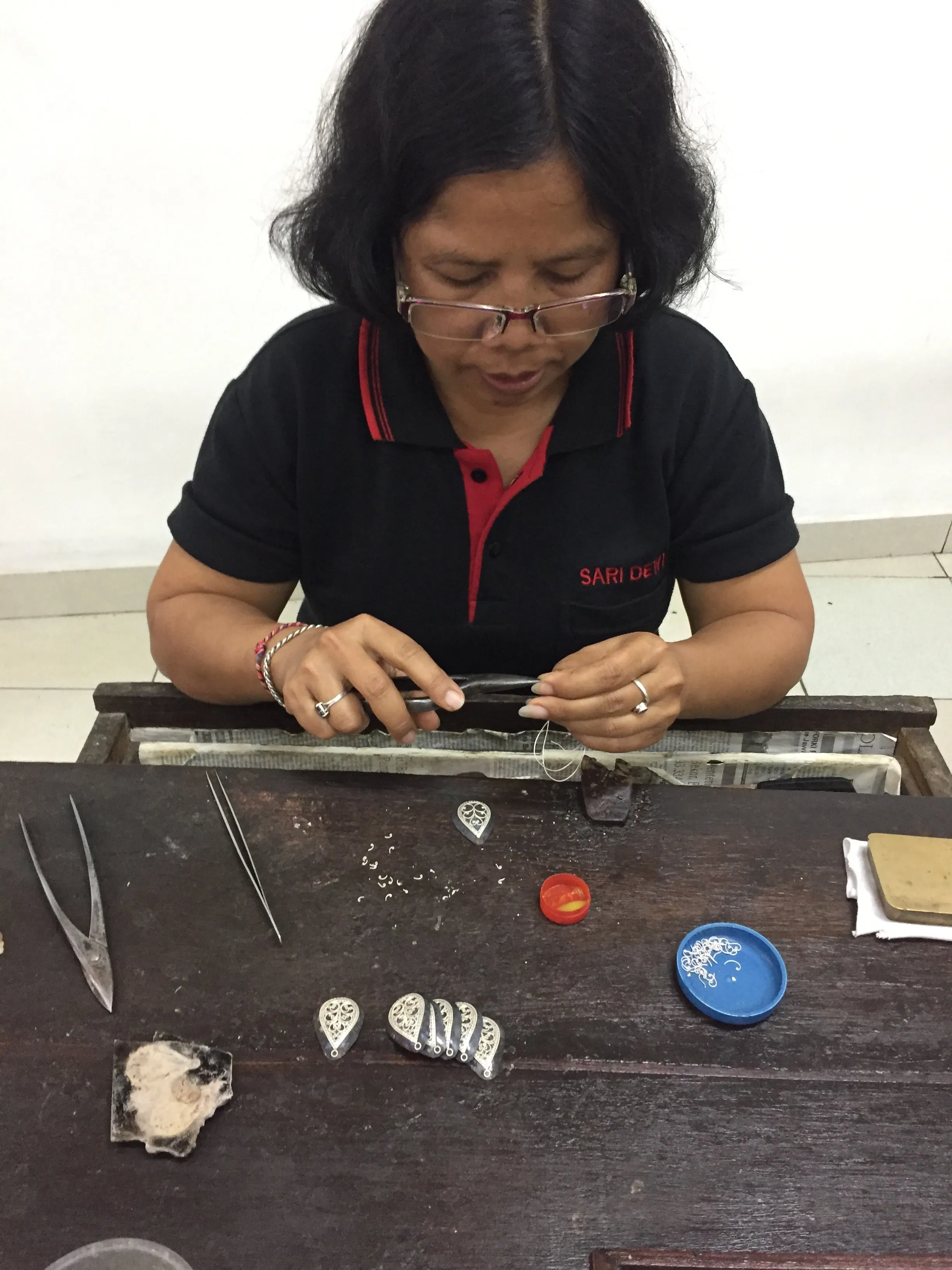 Balinese Filigree Silver Hoop Earrings