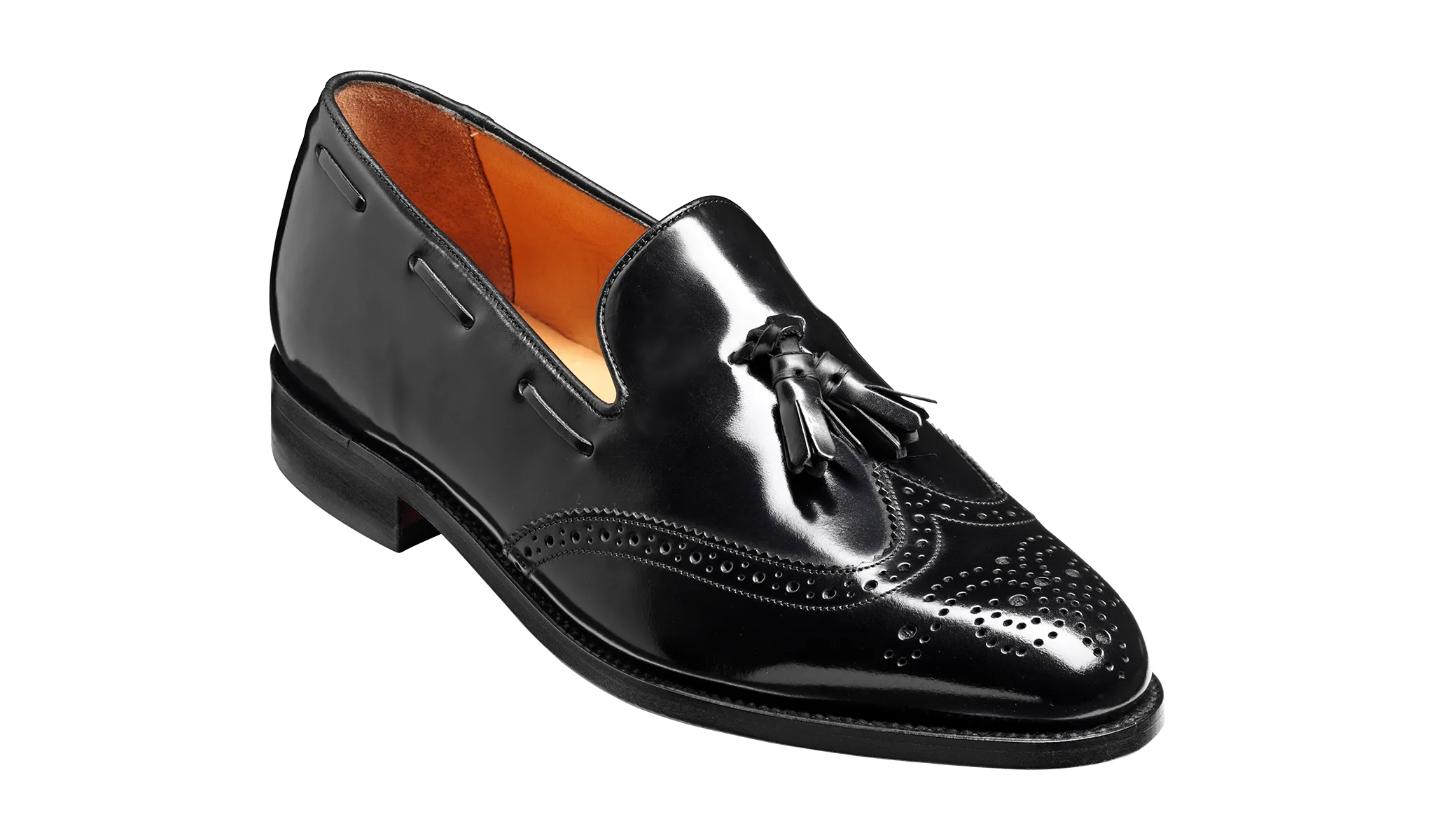 Barker Clive  Classic Wing Cap Loafer -Hi Shine Black