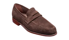 Barker Jevington Suede Loafer Shoes- Bitter Chocolate