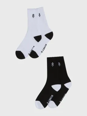 BARRY'S 2 PACK BLACK/WHITE TWO TONE SOCKS