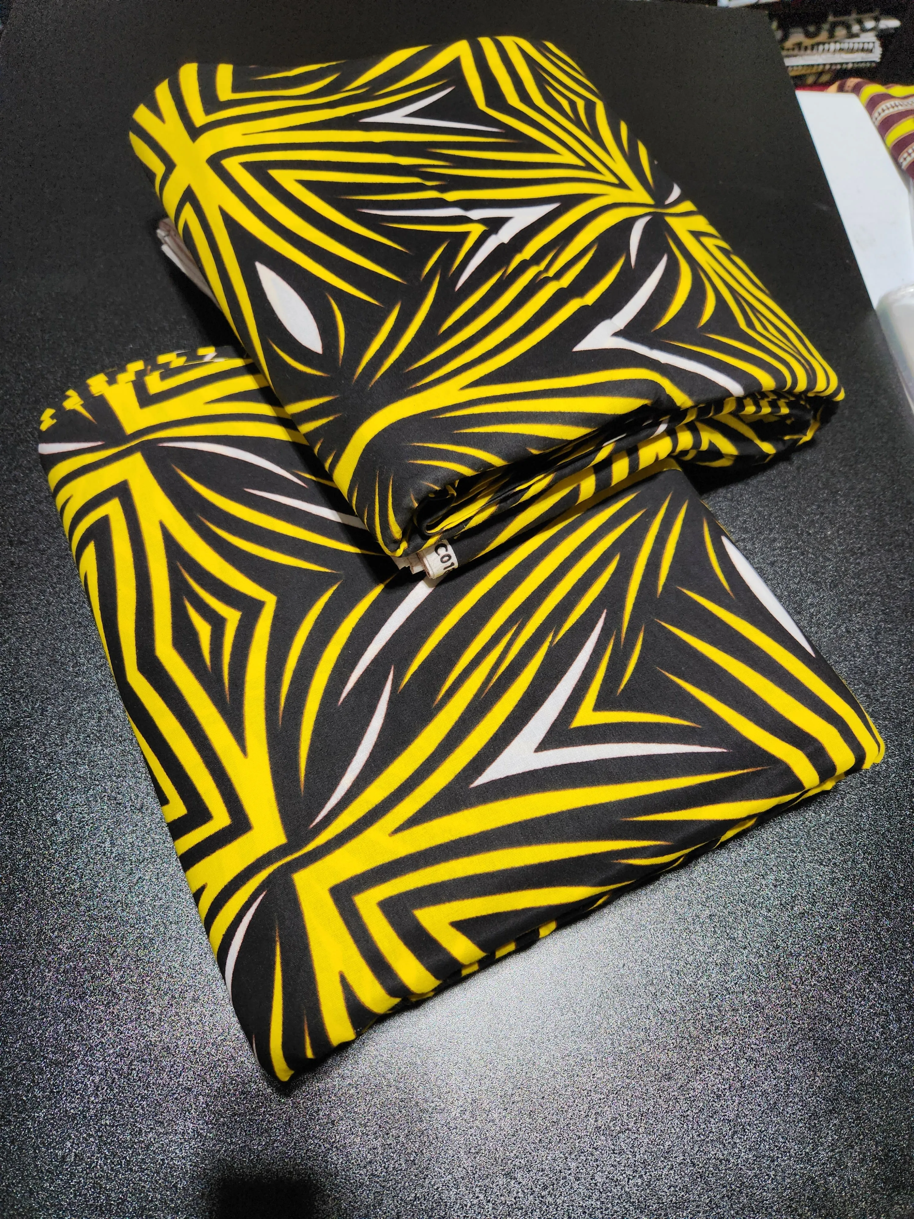 Black and Yelllow Ankara Print Fabric