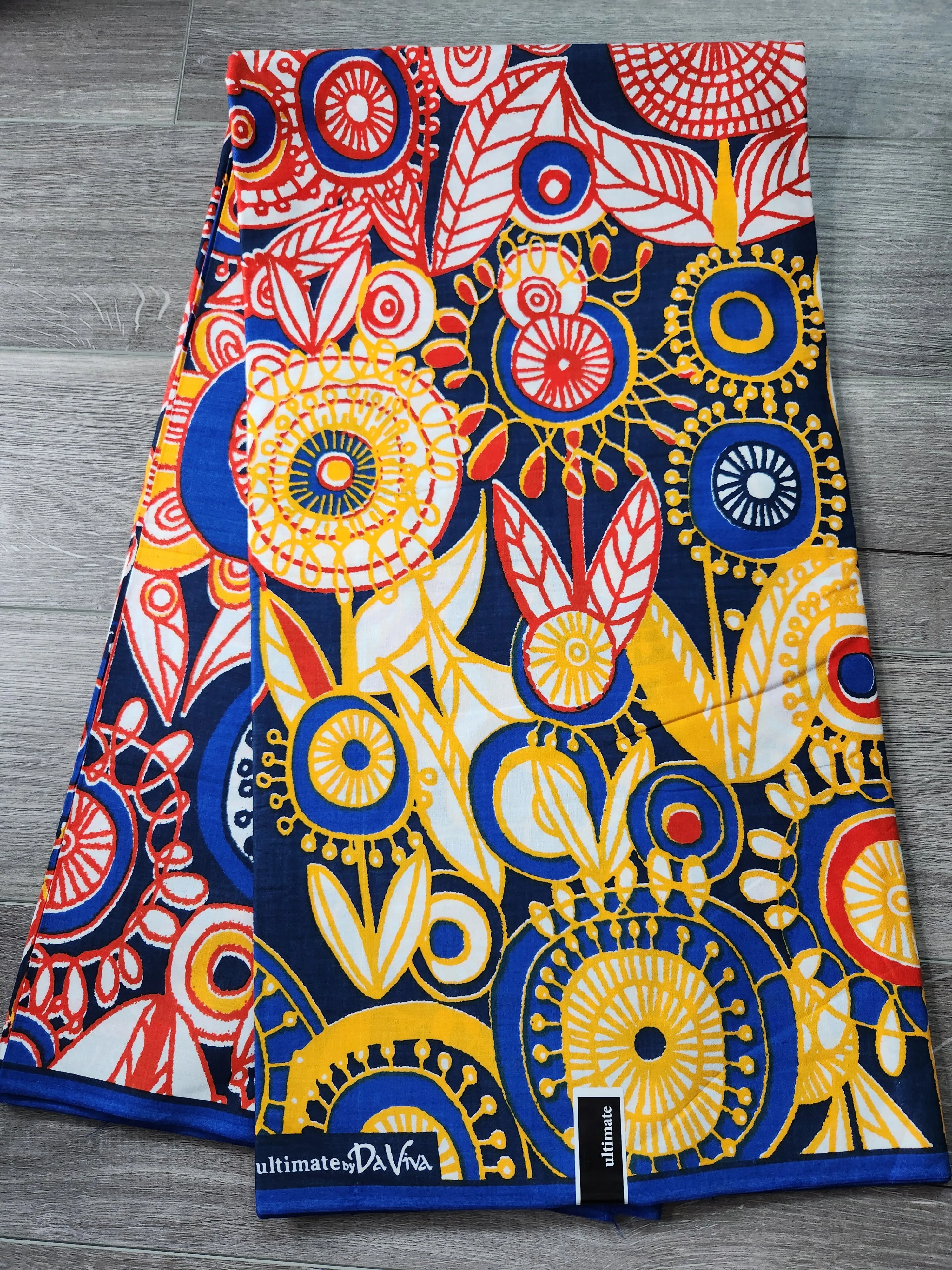 Blue and Orange Daviva African Print Fabric, Ankara Fabric