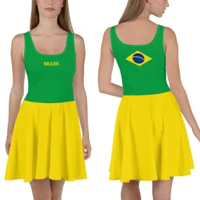 Brazil Flag Skater Dress / Skater Outfit For Brazil Lovers