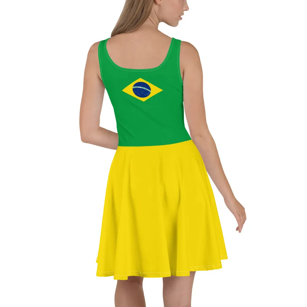 Brazil Flag Skater Dress / Skater Outfit For Brazil Lovers