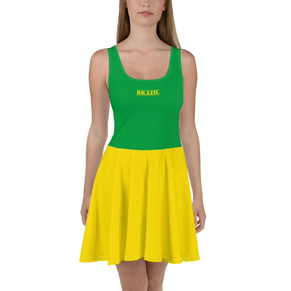 Brazil Flag Skater Dress / Skater Outfit For Brazil Lovers