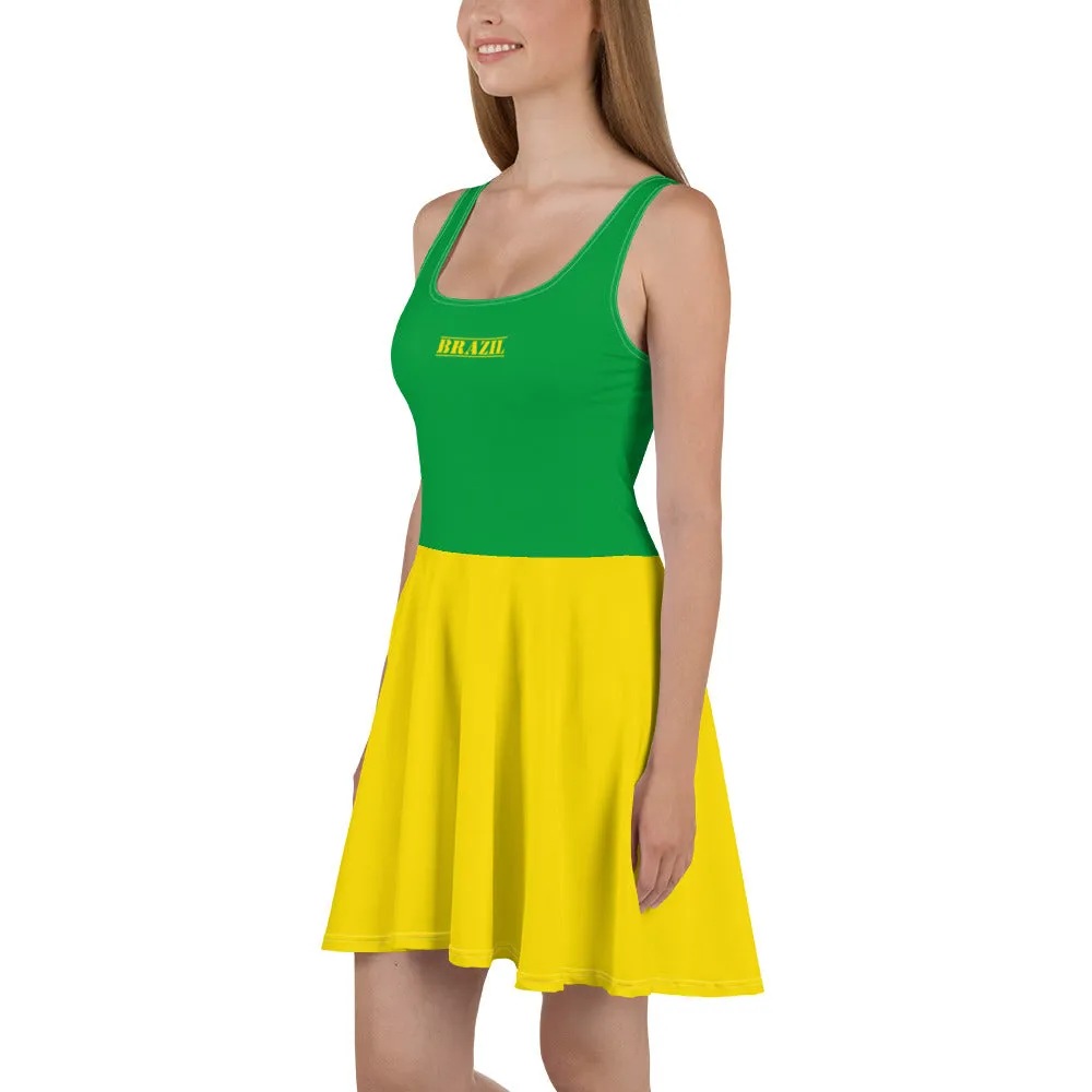 Brazil Flag Skater Dress / Skater Outfit For Brazil Lovers