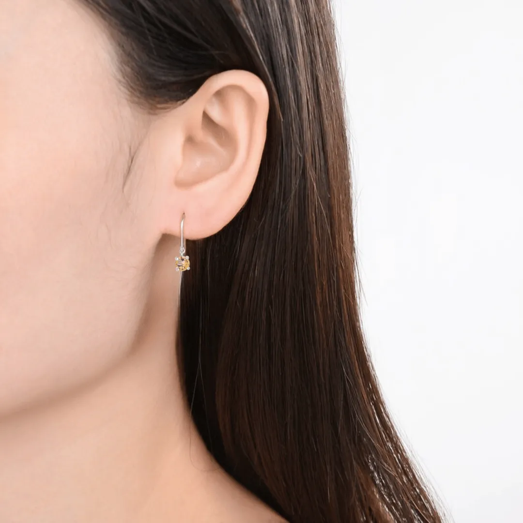 Citrine Open Hoop Earrings