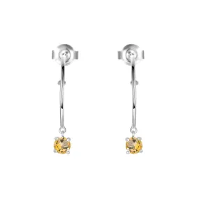 Citrine Open Hoop Earrings