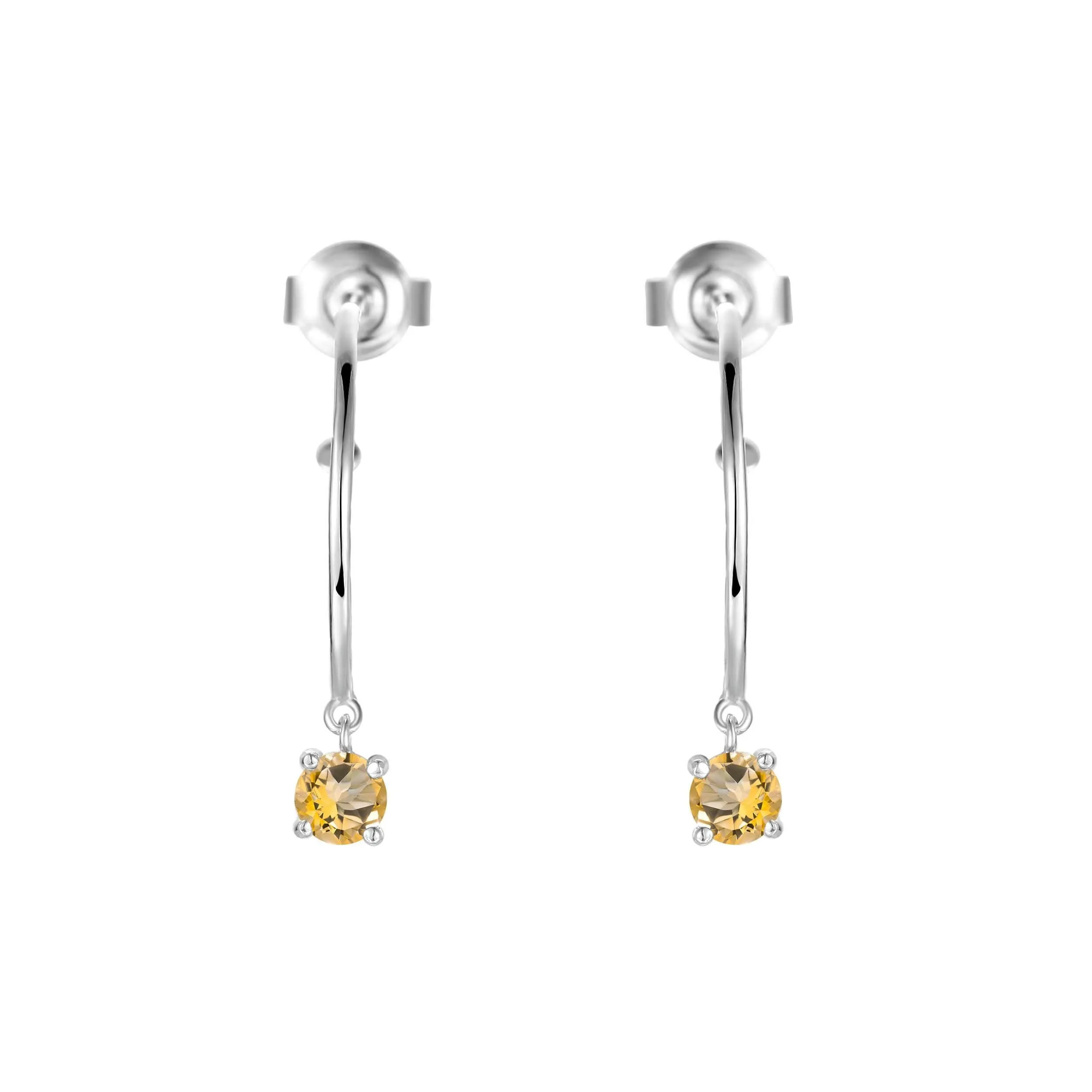 Citrine Open Hoop Earrings