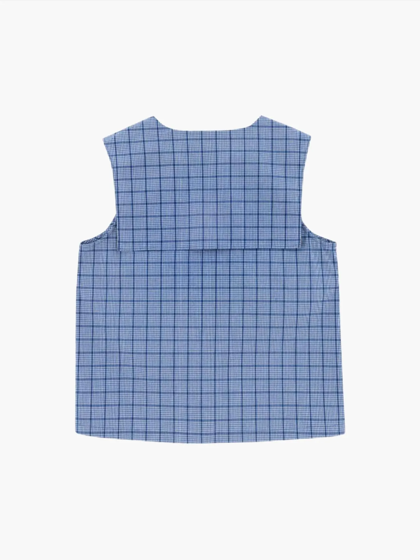 Cobalt Blue Check Collar Top