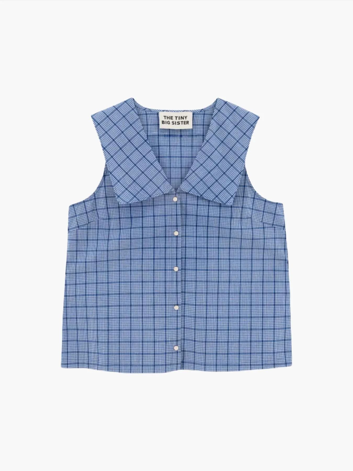 Cobalt Blue Check Collar Top