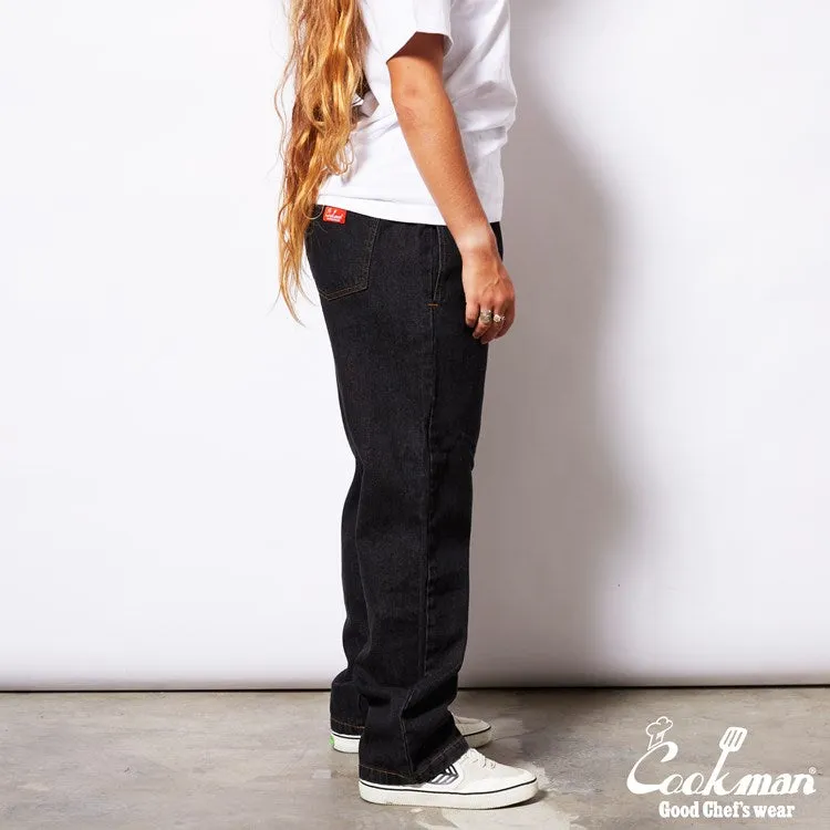 Cookman Chef Pants Semiwide- Denim : Black