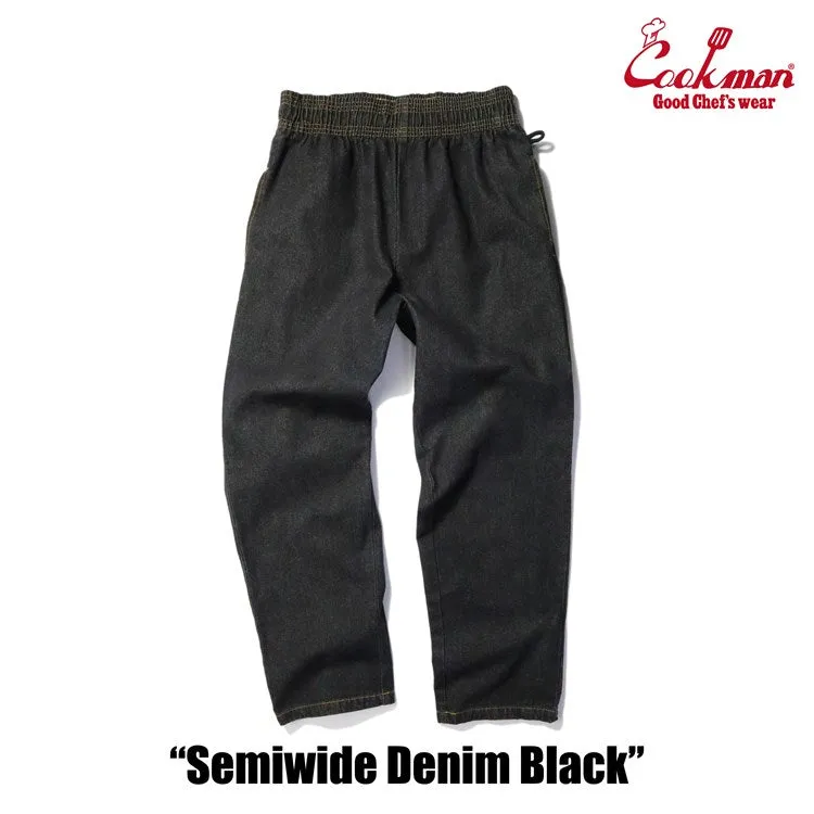 Cookman Chef Pants Semiwide- Denim : Black