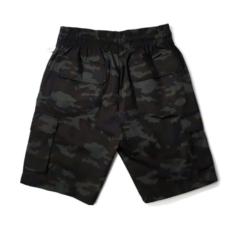 Cookman Chef Short Pants Cargo - Ripstop : Woodland Camo Black