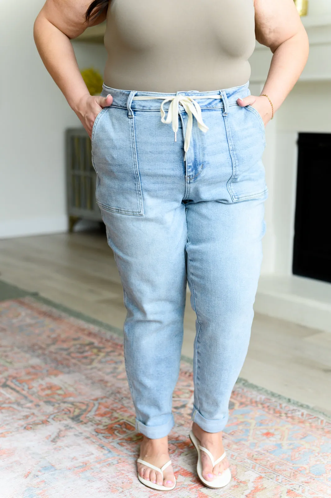 Cooper High Rise Vintage Denim Jogger by Judy Blue