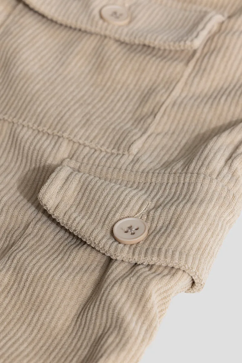 Cullin Beige Corduroy Cargo Pant