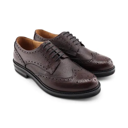 Derby in pelle bordeaux con suola vibram