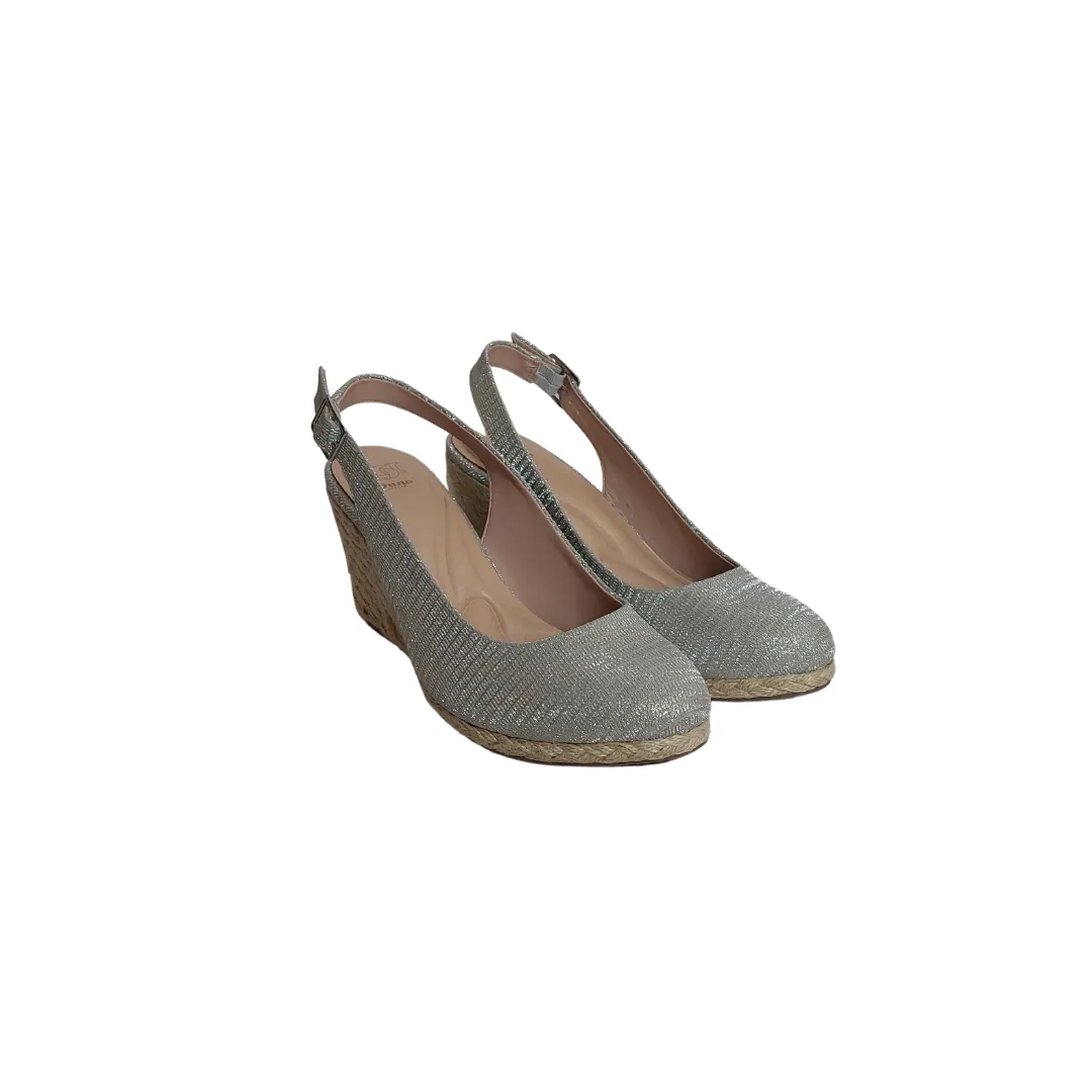 DUNE 'CODA Silver Slingback Wedges | Brand New |