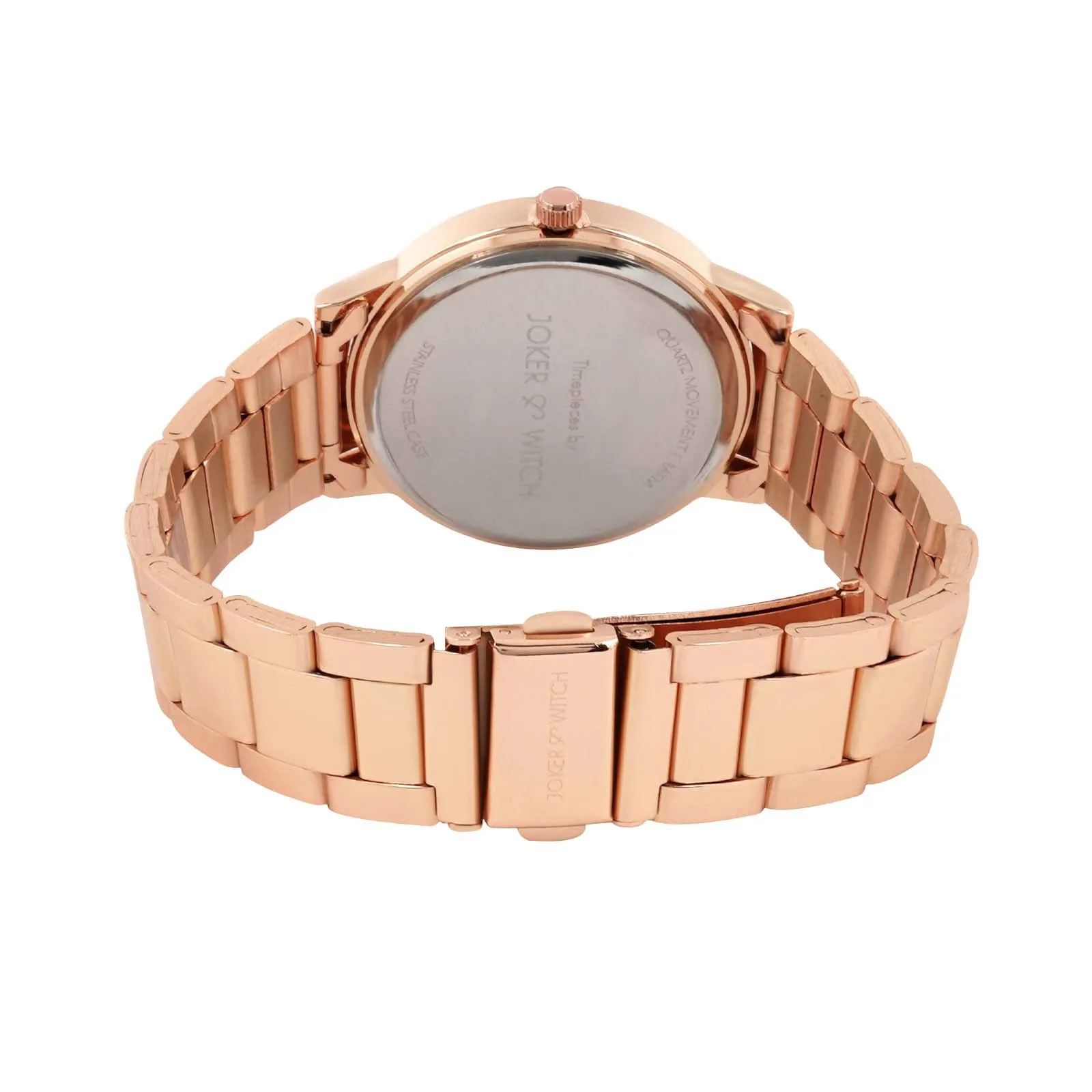 Dusk Black Dial Rose gold Metallic Strap Watch