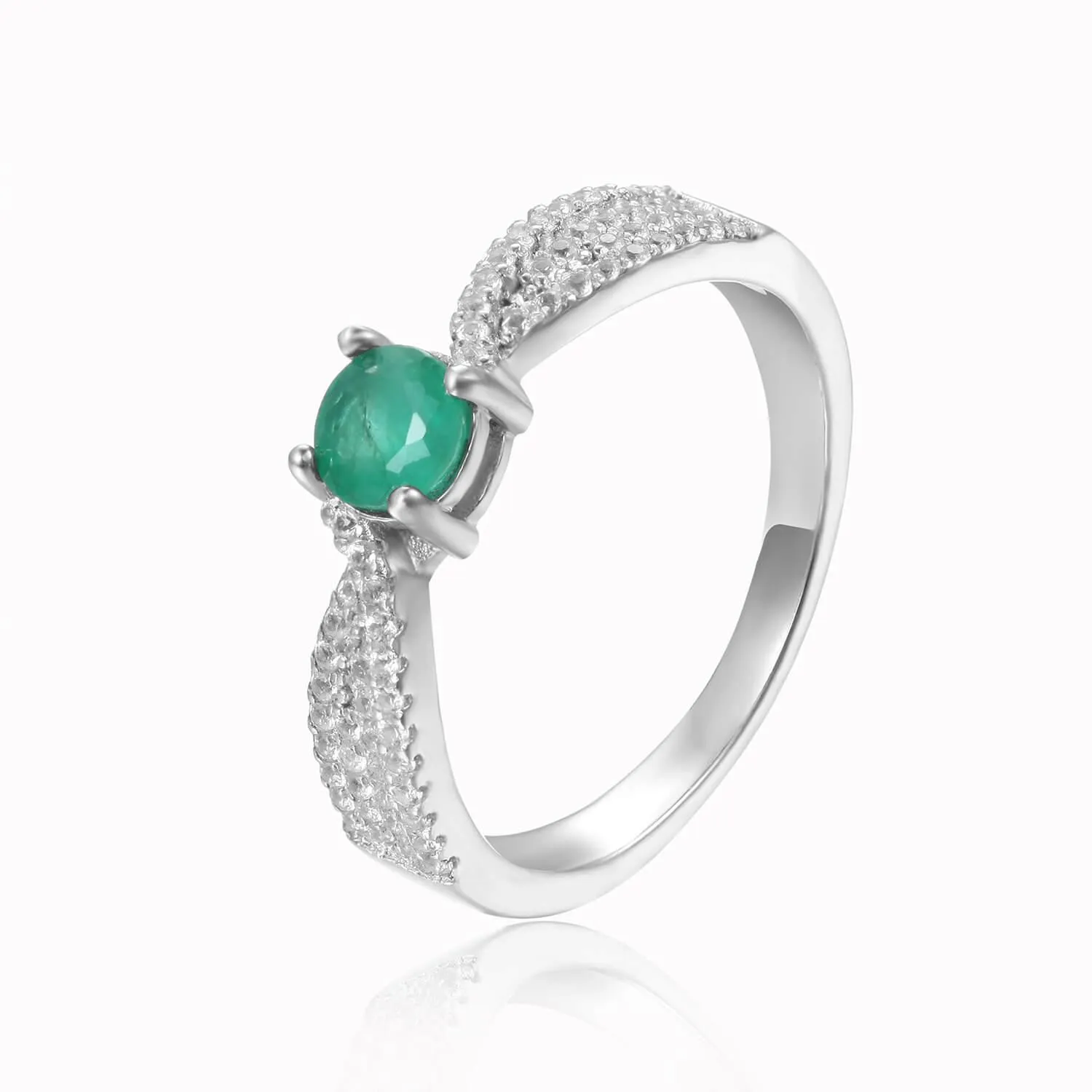 Emerald Solitiare Engagement Ring