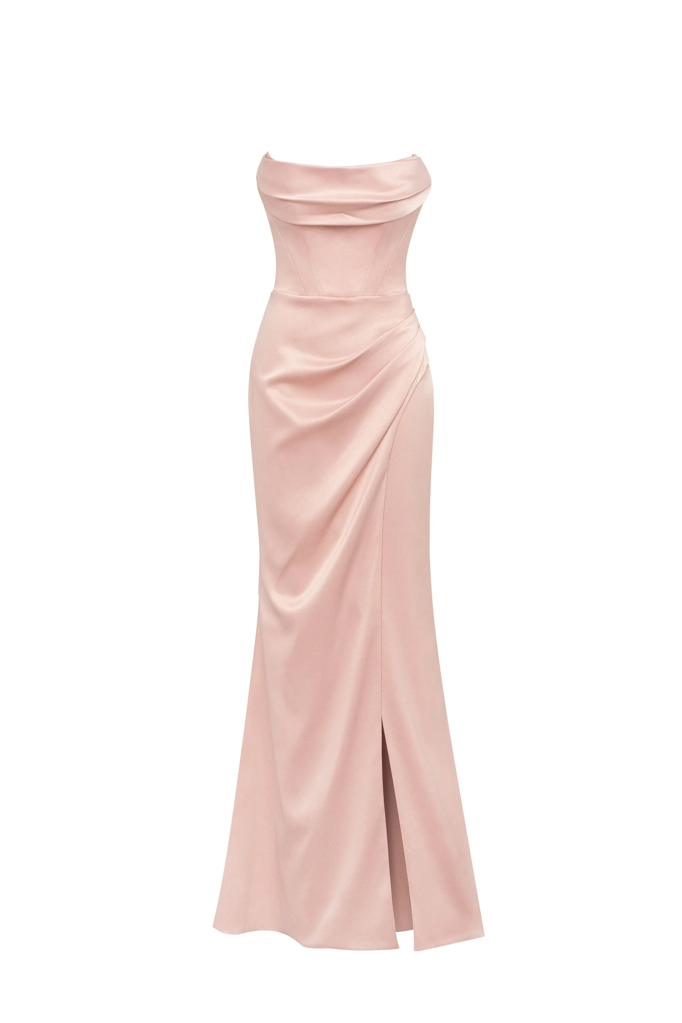 Fancy satin misty rose maxi dress, Garden of Eden