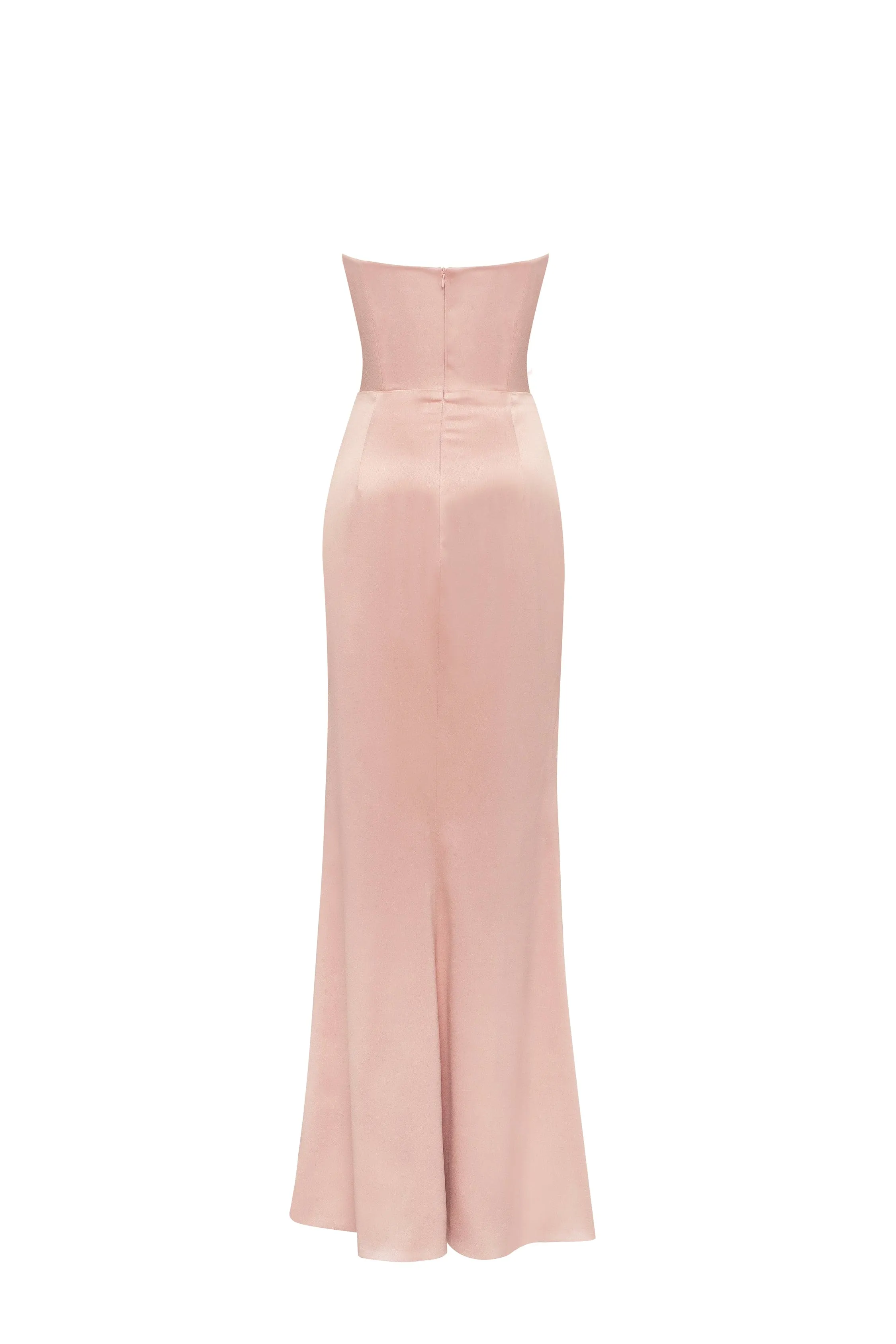 Fancy satin misty rose maxi dress, Garden of Eden