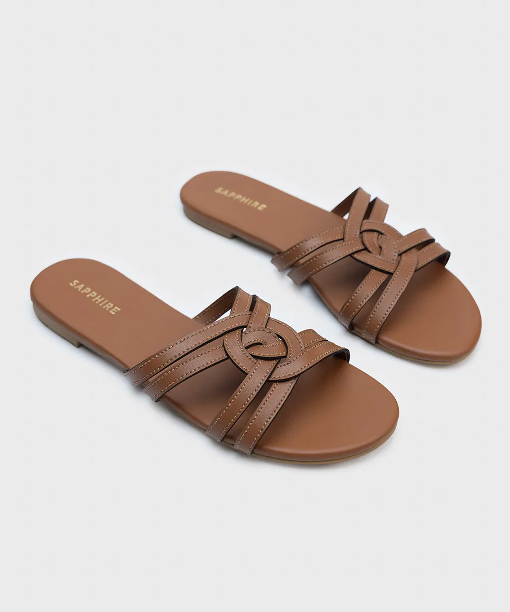 Faux Leather Slides