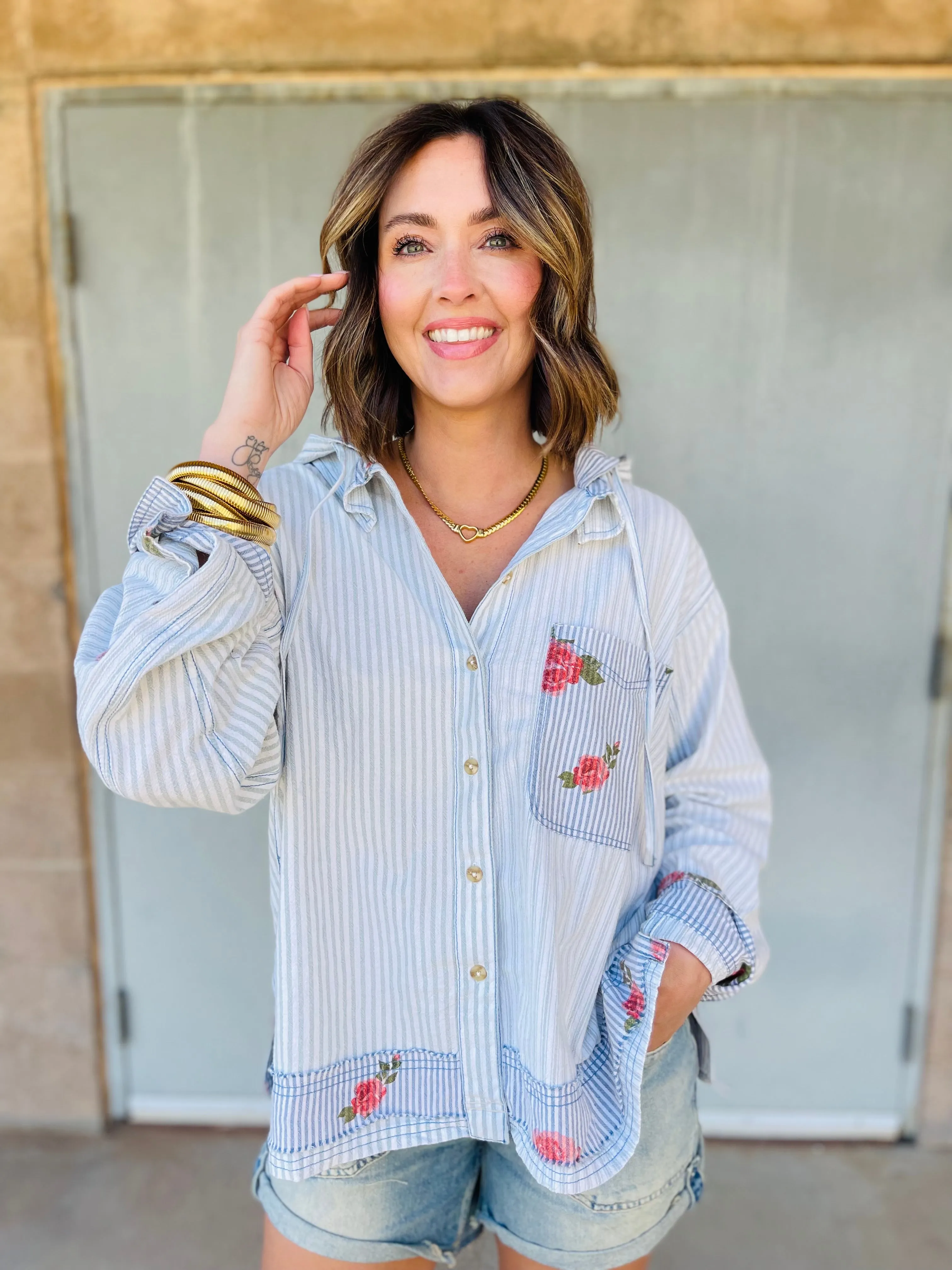 Free People About to Slide Hoodie | Blue Combo