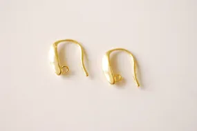 French Hook Earrings with loop l Vermeil 18k Gold Plated over Sterling Silver Flat Ear Wire Ear Hooks Earring Findings Flat Earrings