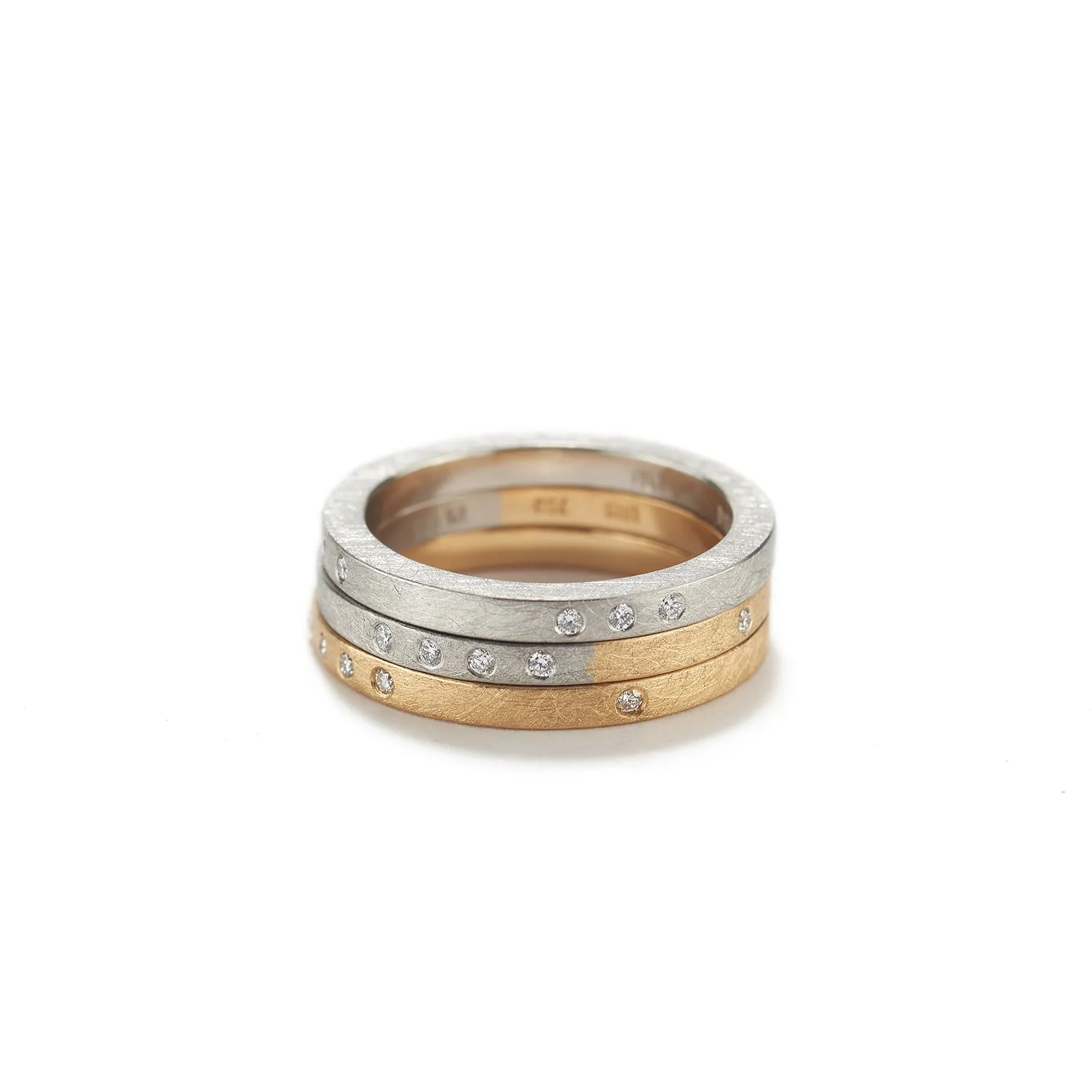 Gold & Platinum Band with Diamonds