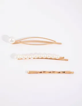 Gold Pearl & Twist Clip Pack