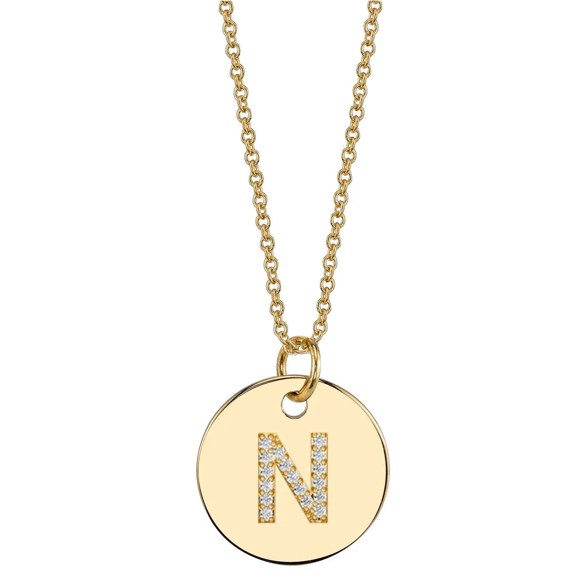 Halo Initial Birthstone Necklace (A - Z)