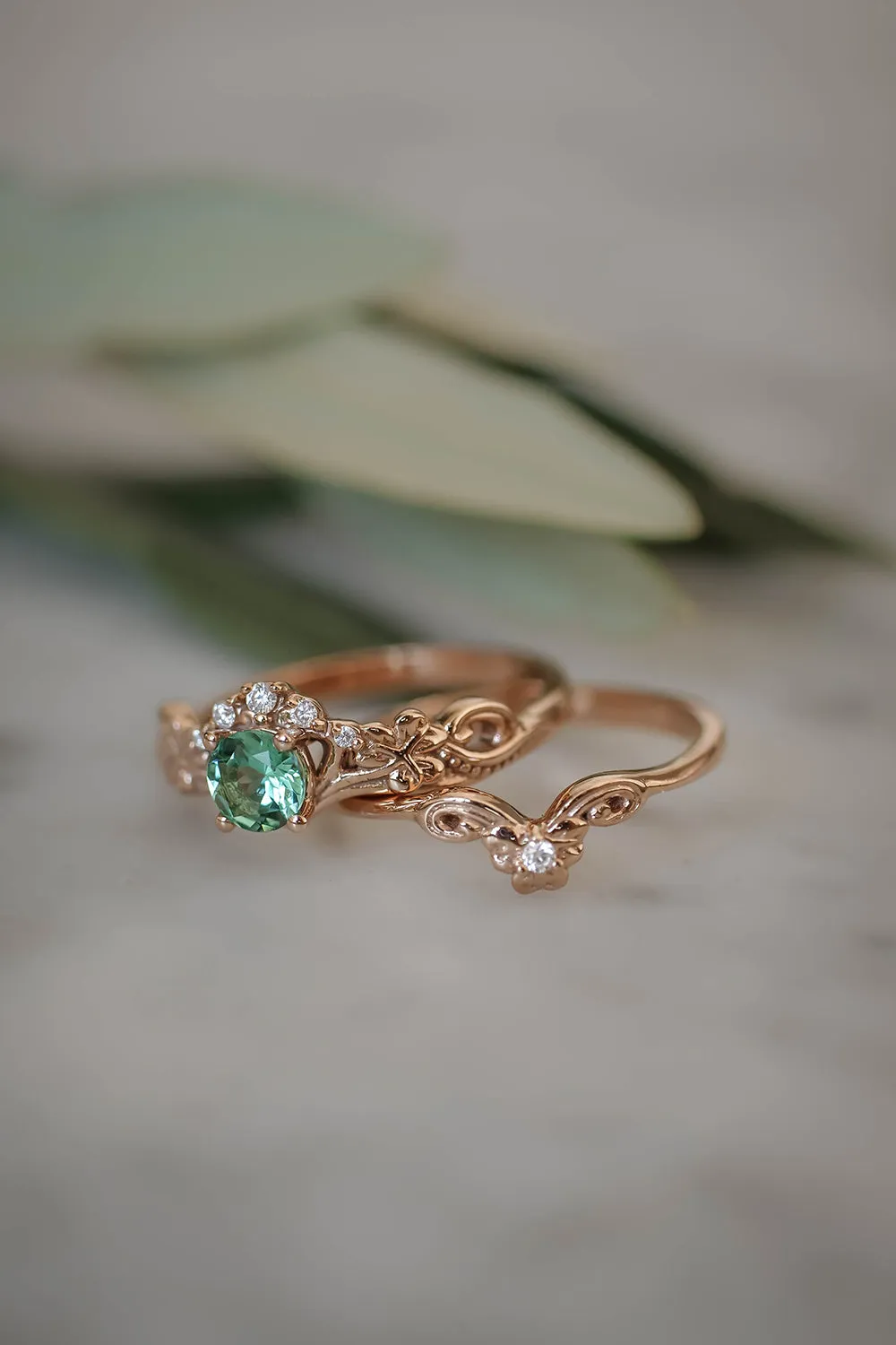 Horta | custom bridal ring setting, engagement & wedding band set