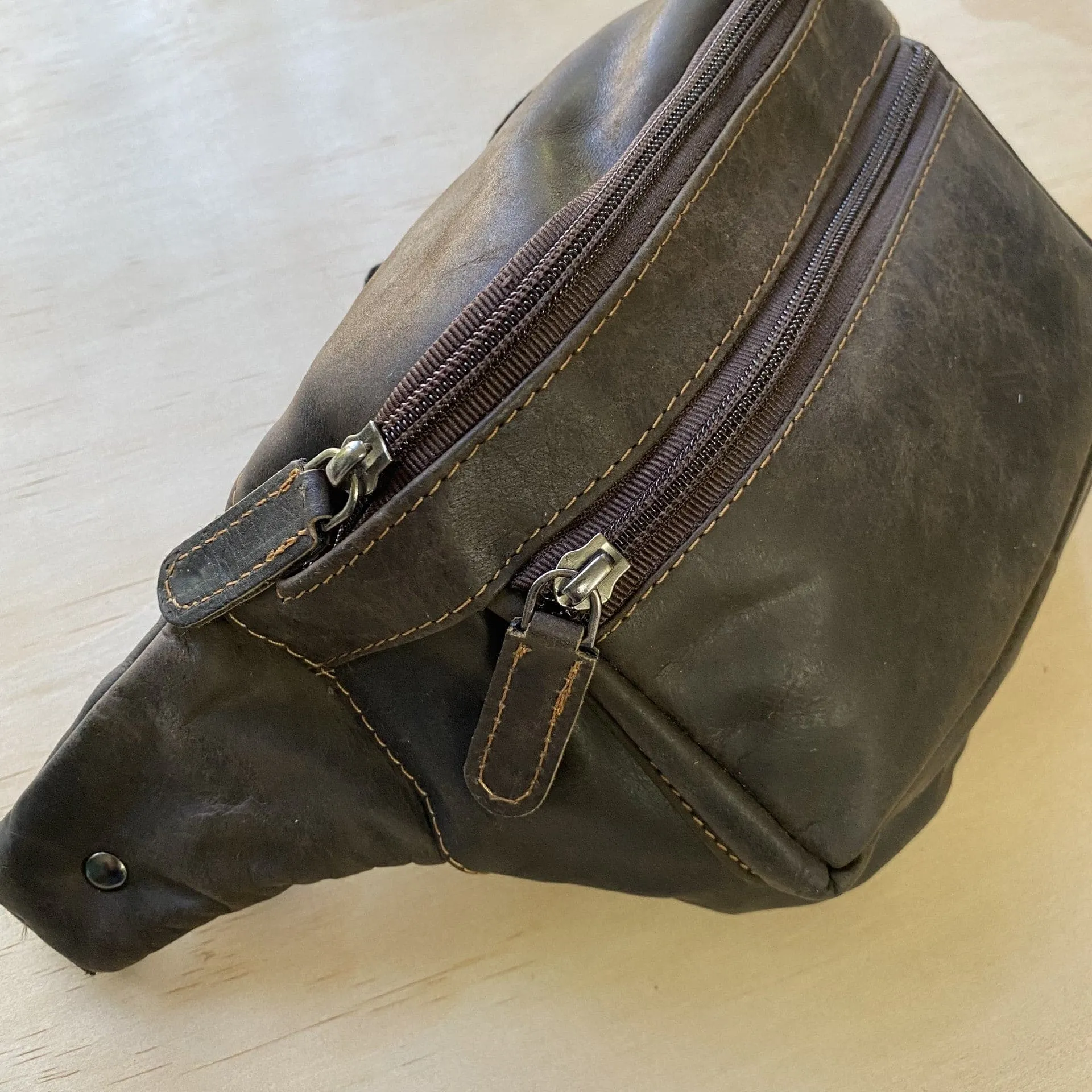 Hunter Leather Dark Brown Belt Bag- KALGHI