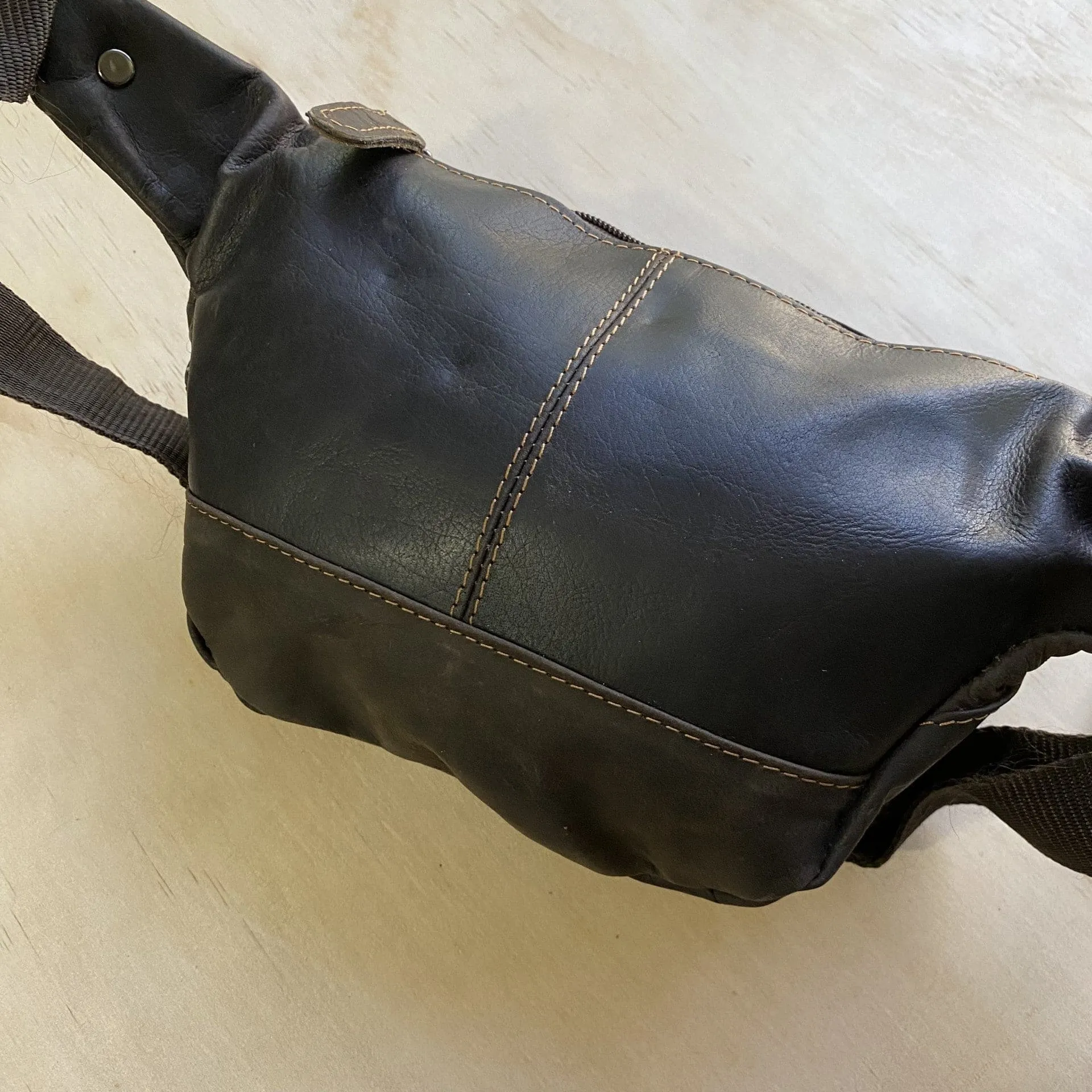 Hunter Leather Dark Brown Belt Bag- KALGHI