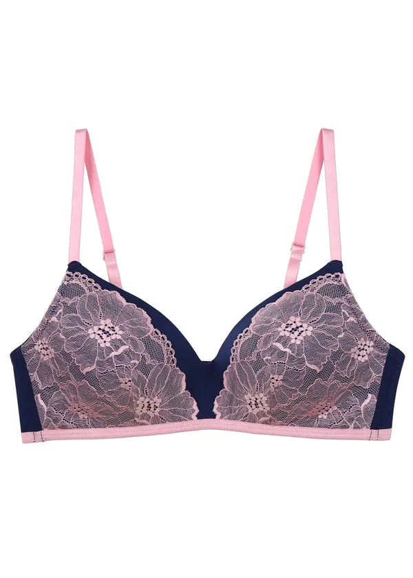 IRENE Plus Lace Wireless Molded Triangle Bralette Bra