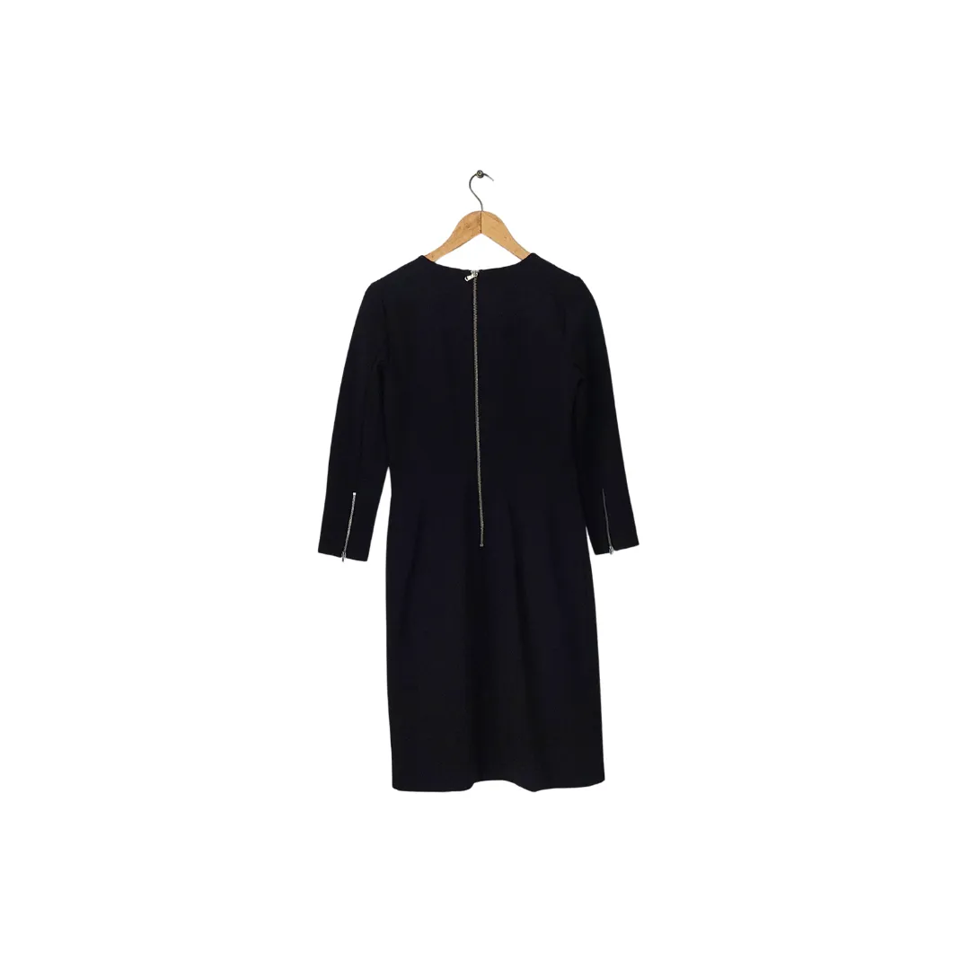 J.Crew Black Knit Winter Back Zip Midi Dress | Gently USed